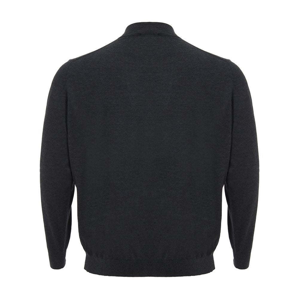 Elegant Gray Cashmere Sweater for Men