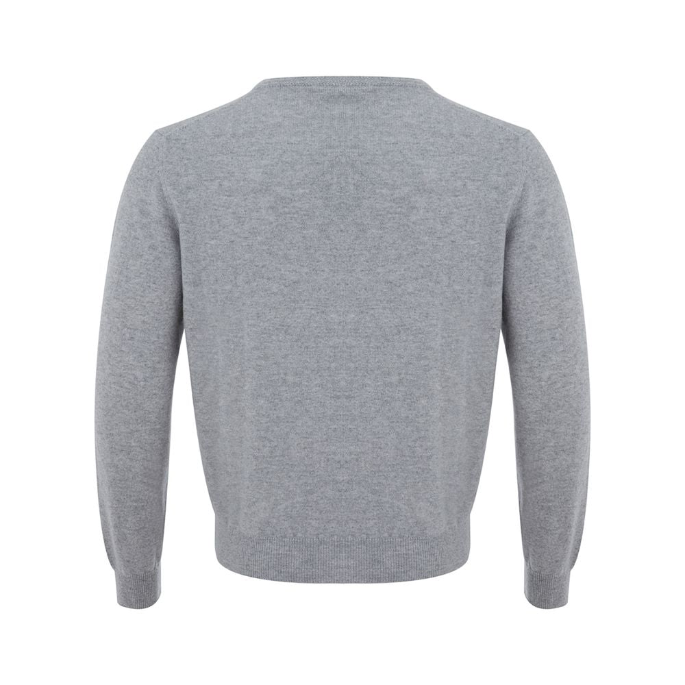 Elegant Gray Cashmere Men's Sweater