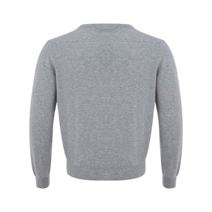 Elegant Gray Cashmere Men's Sweater