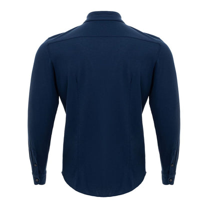 Exquisite Italian Cotton Men's Blue Shirt