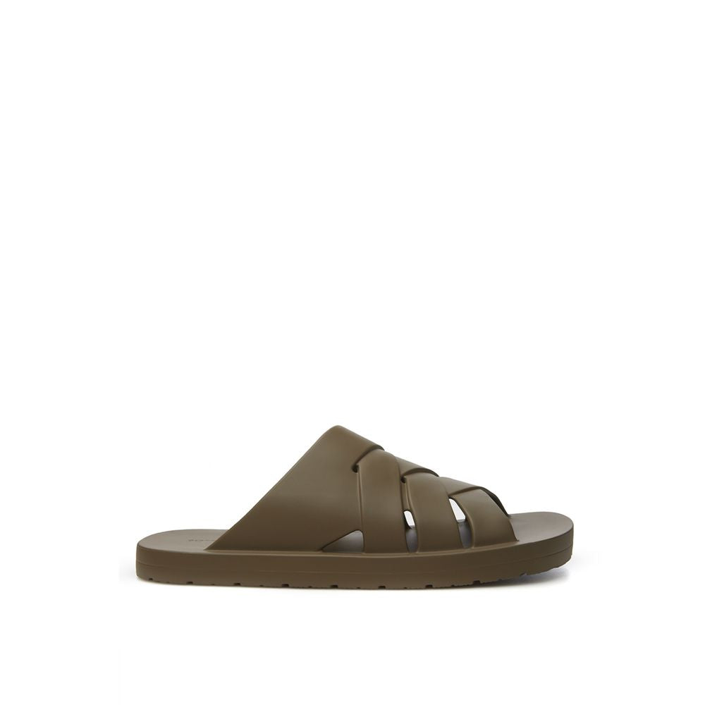 Elevated Elegance in Brown Cotton Sandals