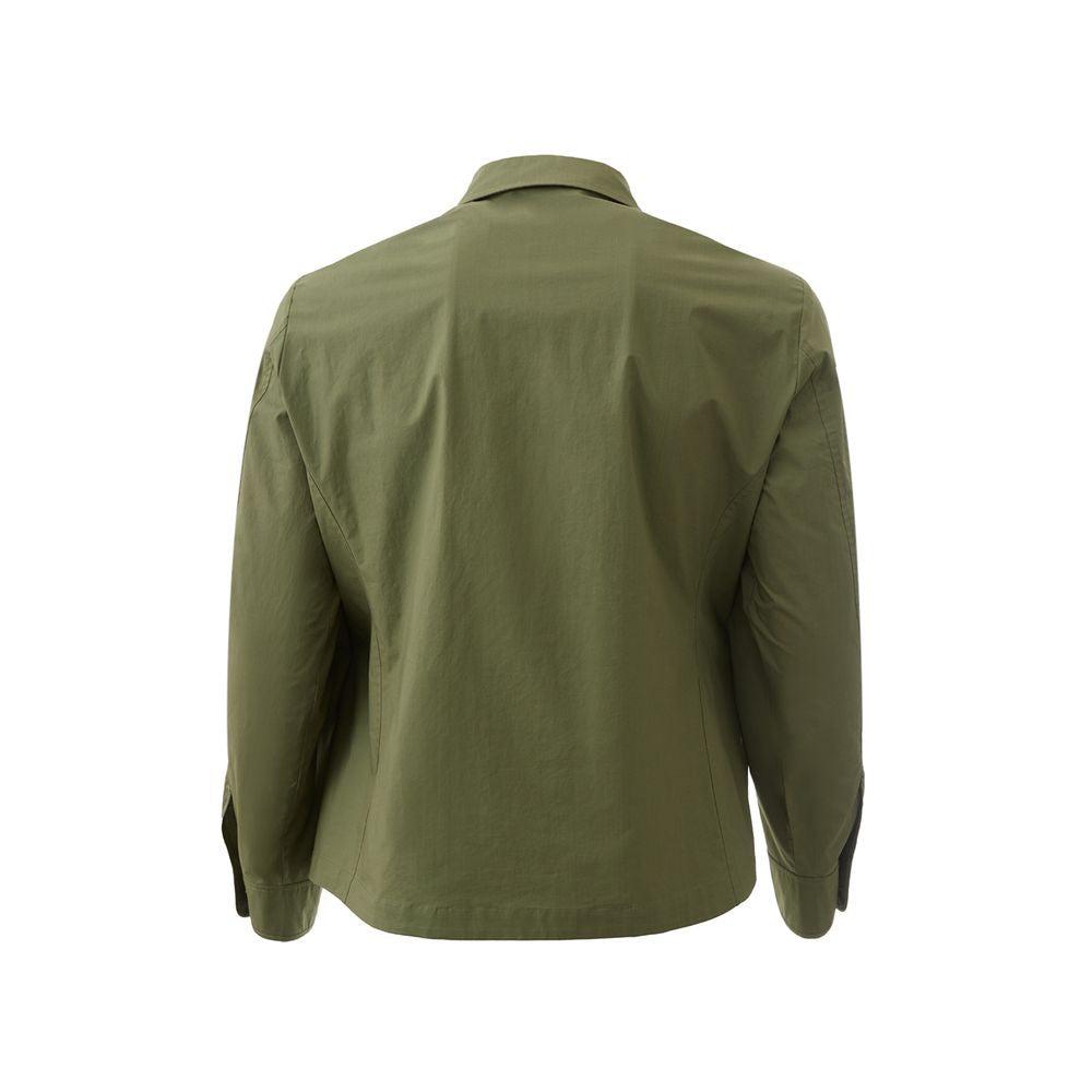 Chic Green Cotton Jacket for Elegant Men