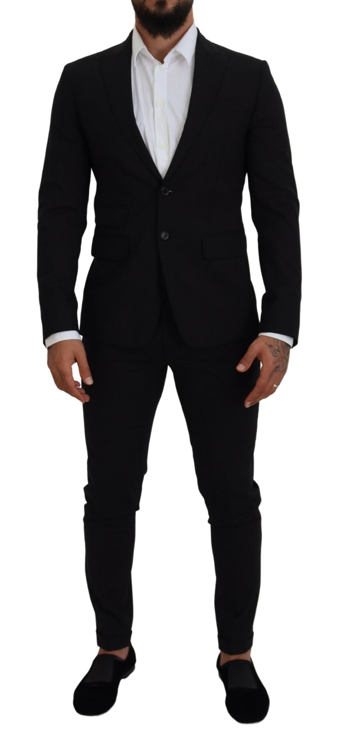 Black Wool Single Breasted 2 Piece LONDON Suit