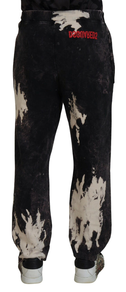 Gray Washed Tie Dye Tattered Men Pants