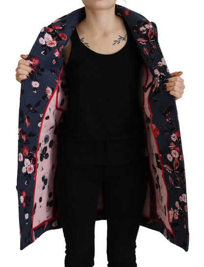 Multicolor Printed Women Long Coat Blazer Jacket