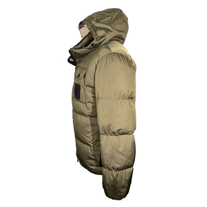 Iridescent Green Quilted Down Jacket