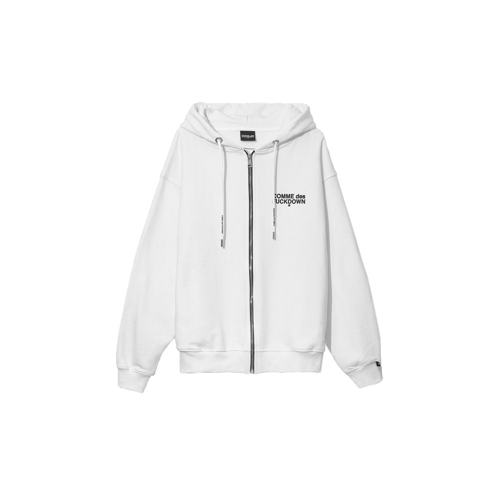 Elegant White Hooded Sweatshirt with Logo Print