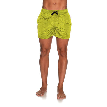 Yellow Nylon Men Swim Shorts