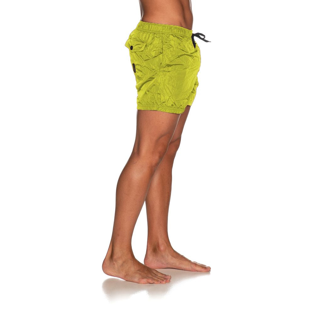 Yellow Nylon Men Swim Shorts