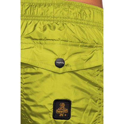 Yellow Nylon Men Swim Shorts