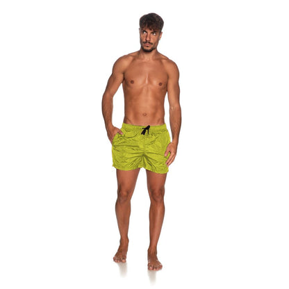 Yellow Nylon Men Swim Shorts