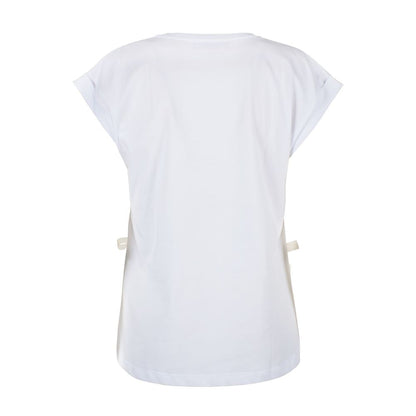 Chic White Cotton Tee with Signature Detail