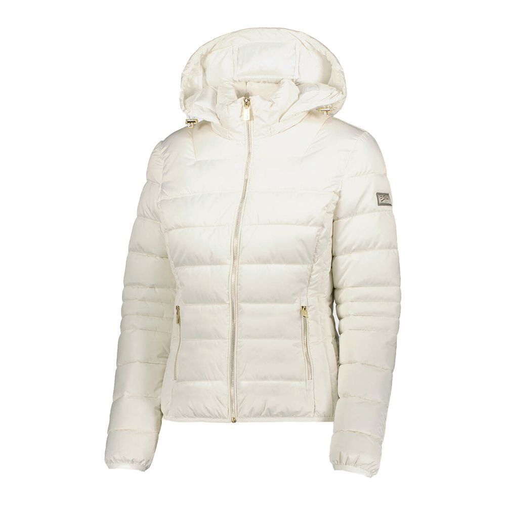 Chic White Short Down Jacket with Hood