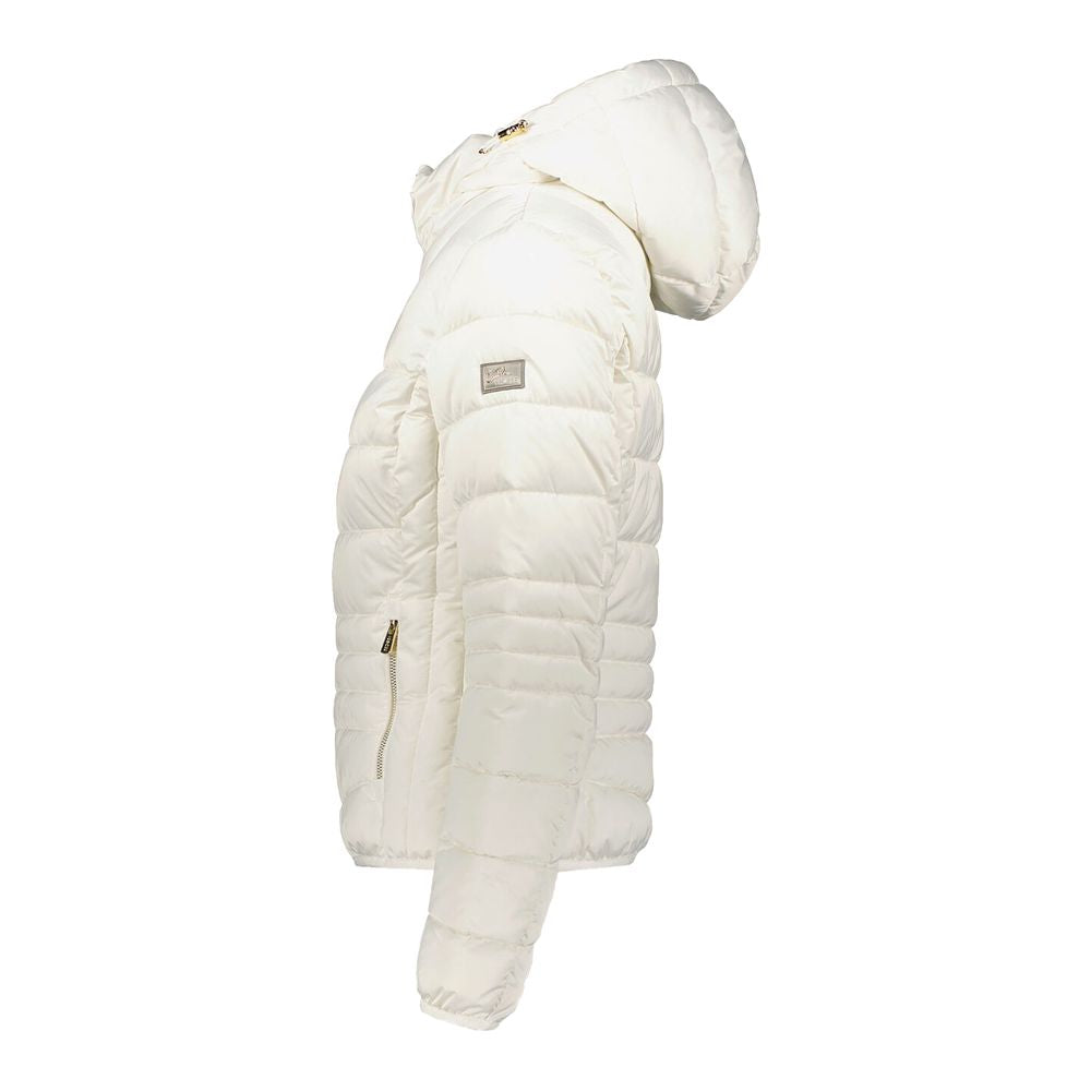 Chic White Short Down Jacket with Hood