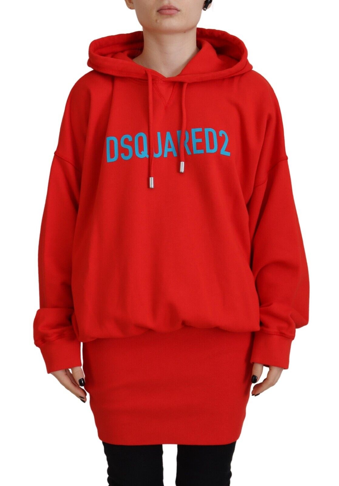 Red Logo Print Cotton Hoodie Sweatshirt Sweater