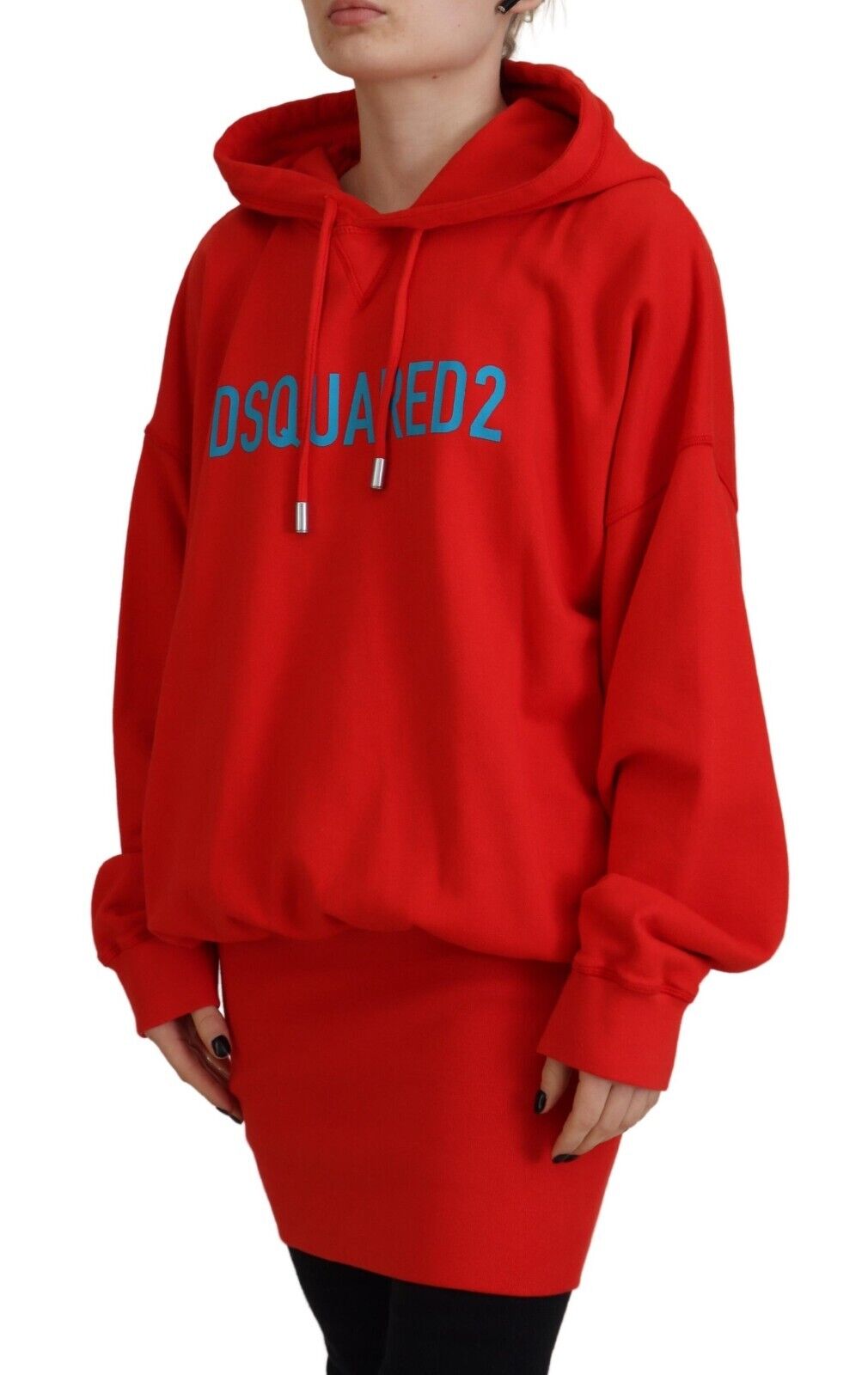 Red Logo Print Cotton Hoodie Sweatshirt Sweater