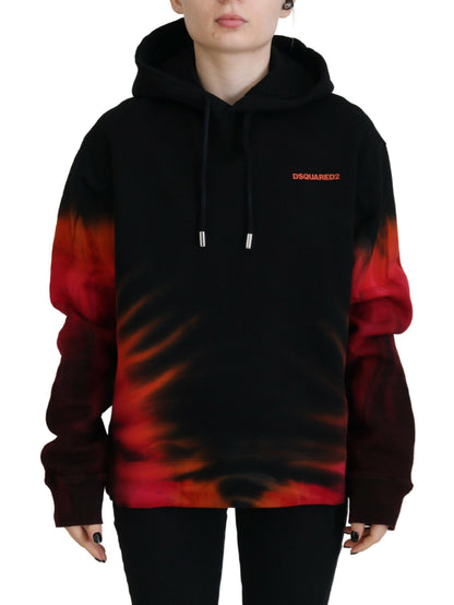 Black Red Dye Cotton Hoodie Sweatshirt Sweater