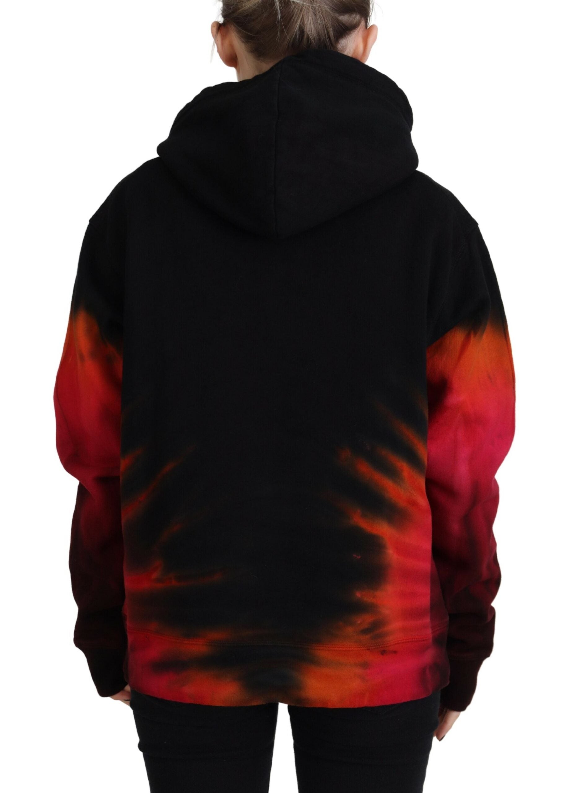 Black Red Dye Cotton Hoodie Sweatshirt Sweater