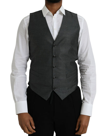 Gray Wool Formal Dress Waistcoat Vest