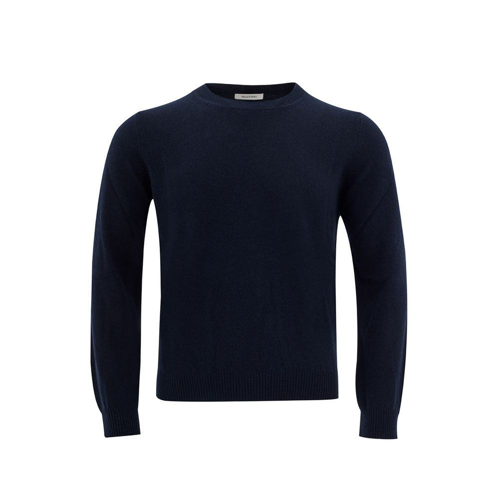 Elegant Blue Wool Men's Sweater