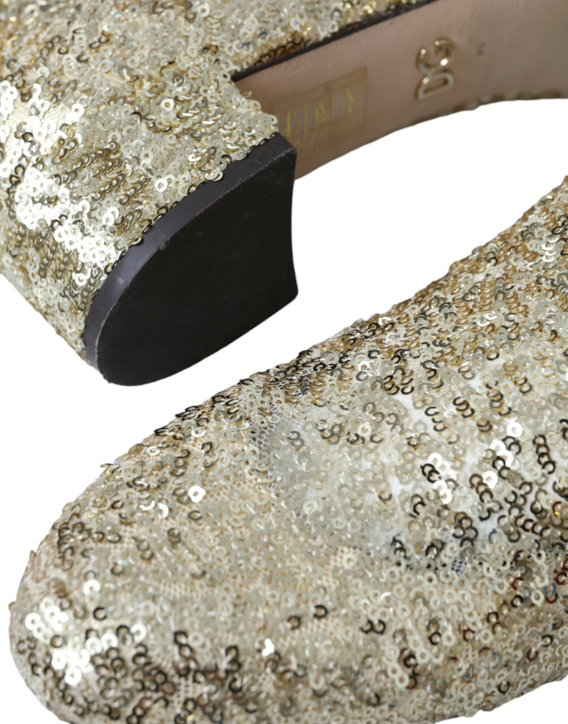 Gold Sequined Short Boots Stretch Shoes