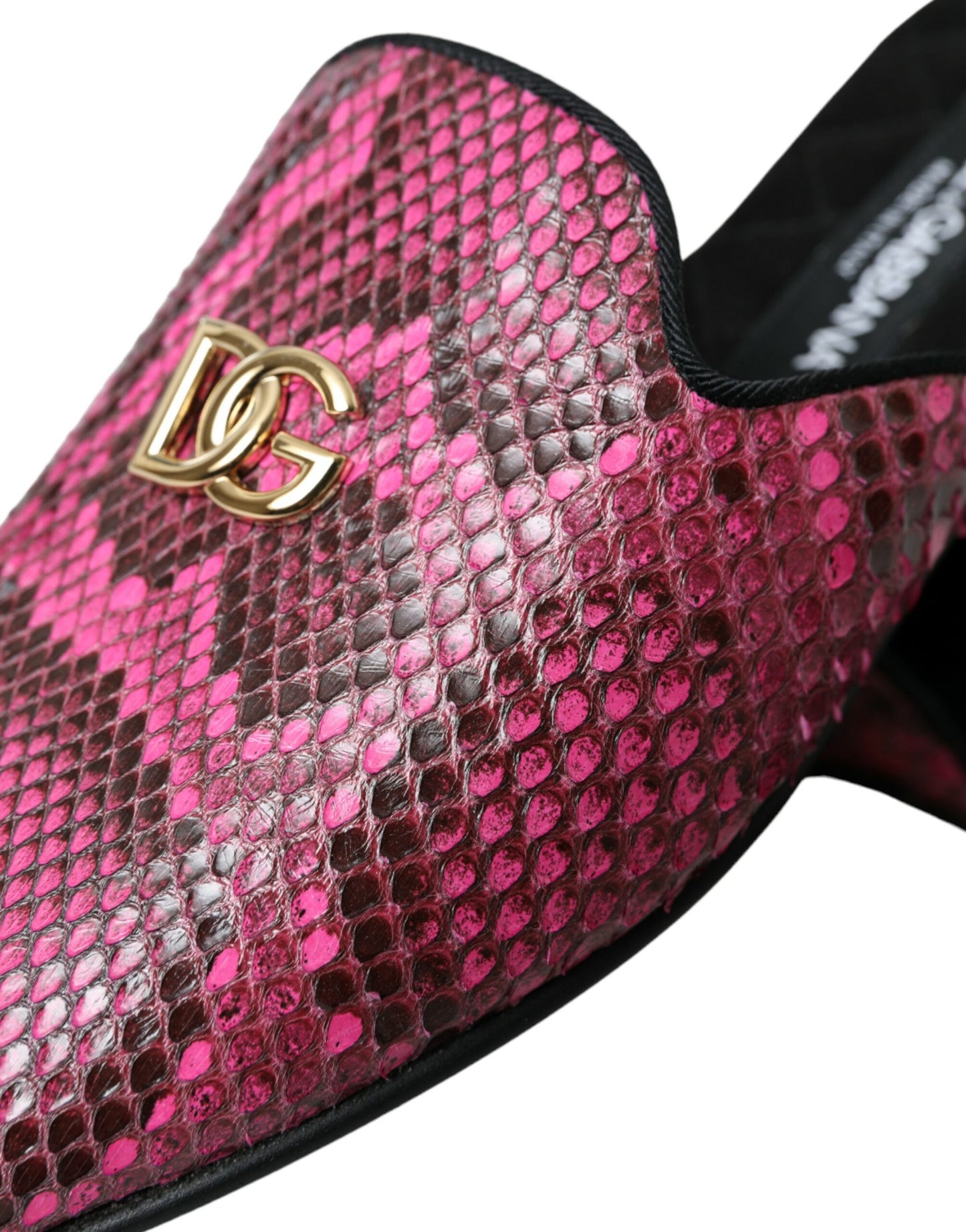 Fuchsia Python Logo Mule Flat Sandals Shoes