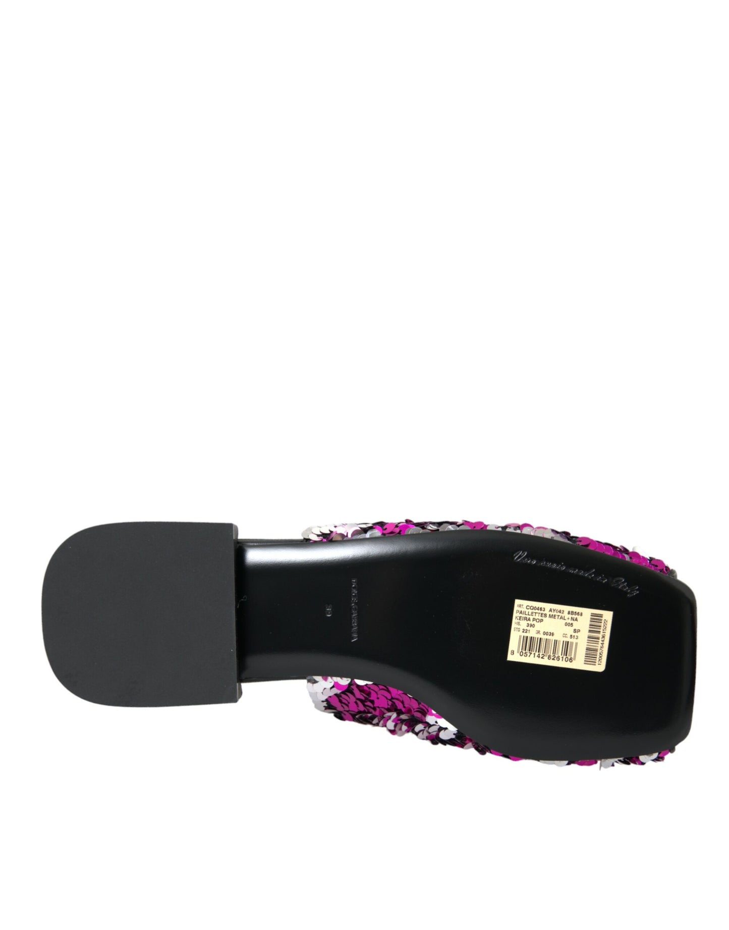 Fuchsia Sequin Logo Slides Sandals Shoes