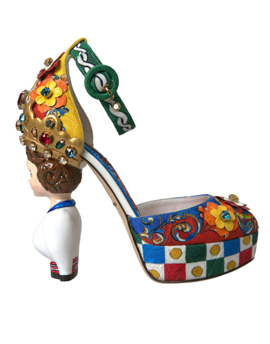 Multicolor Carretto Embellished Sandals Shoes