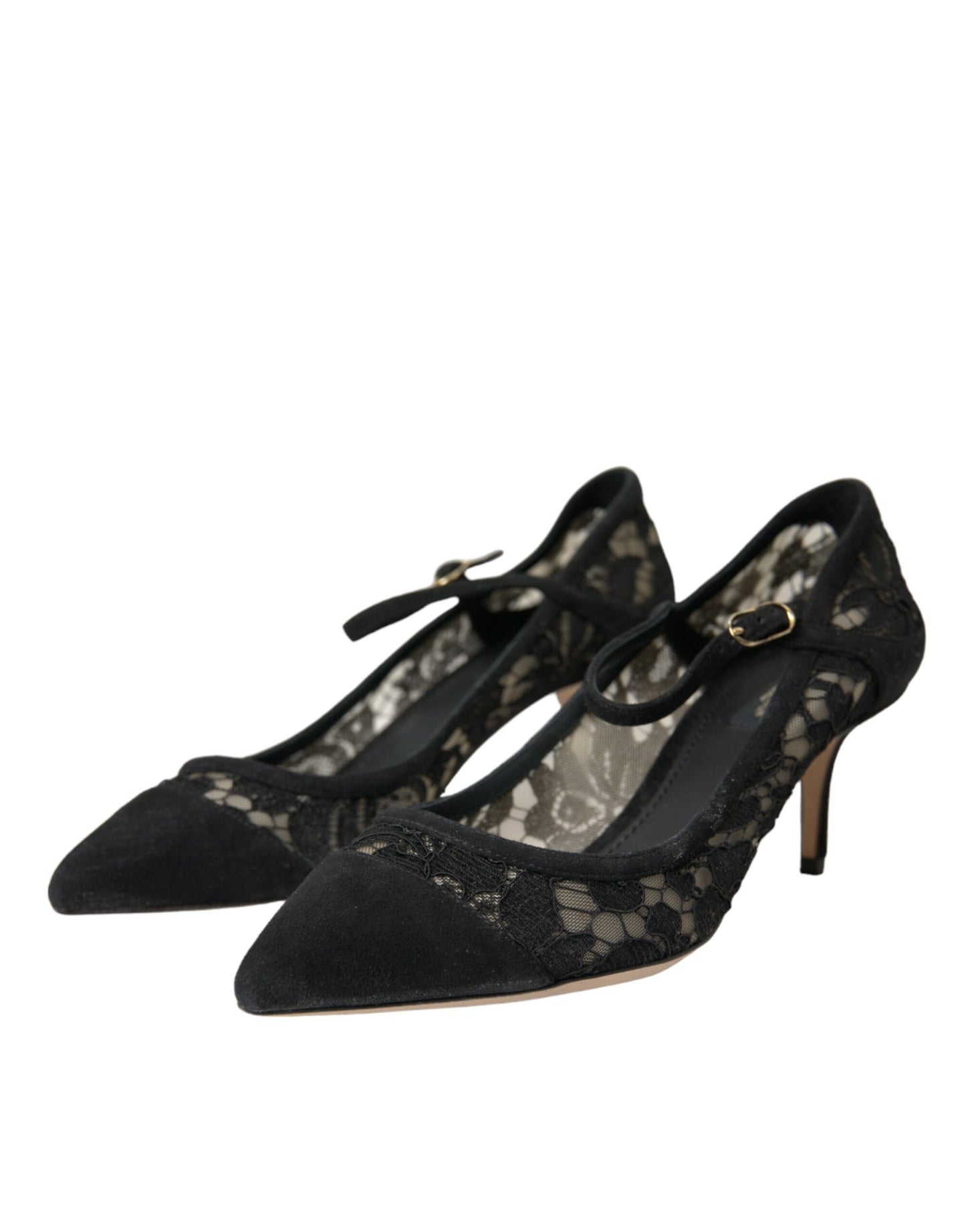 Black Taormina Lace Mary Janes Pumps Shoes