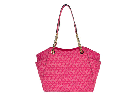 Jet Set Large Chain Electric Pink Shoulder Tote Bag