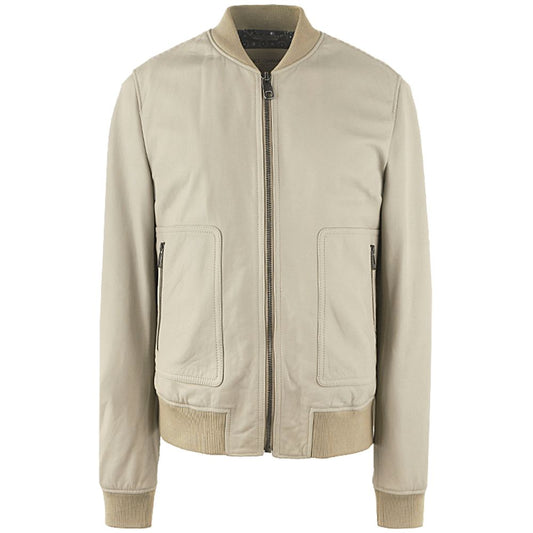 Beige Leather Di Lambskin Jacket