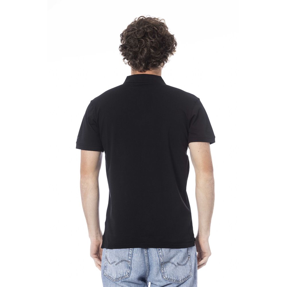 Black Cotton Men Polo Shirt