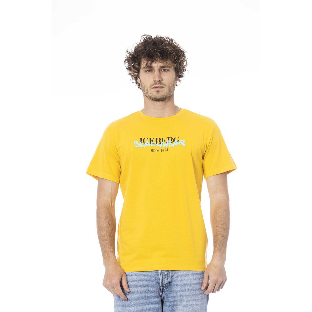 Yellow Cotton Men T-Shirt