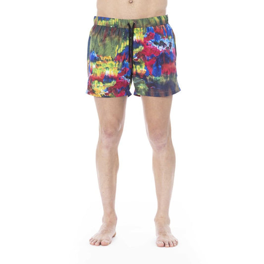 Multicolor Polyester Men Swim Trunk