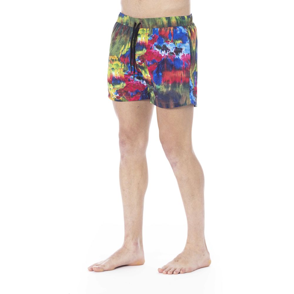 Multicolor Polyester Men Swim Trunk