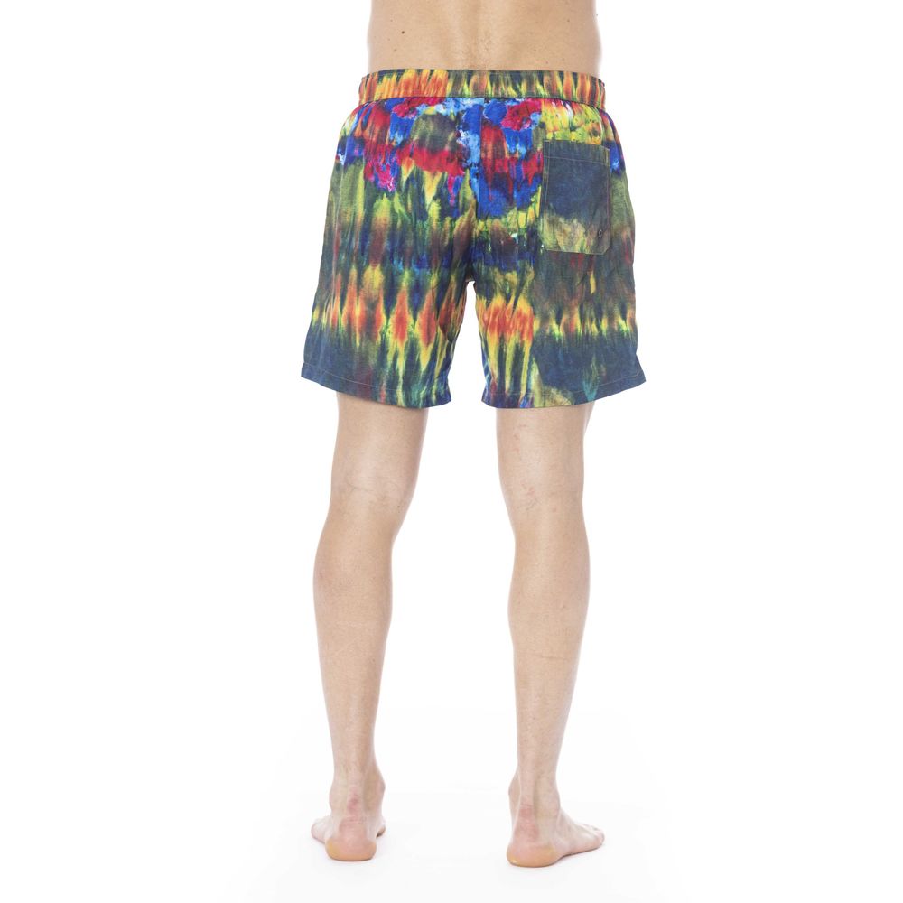 Multicolor Polyester Men Swim Trunk