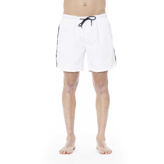 White Polyester Men Swim Short