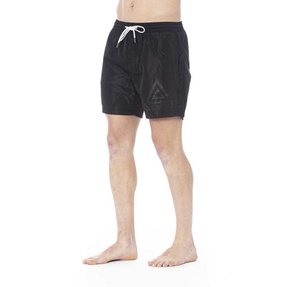 Black Polyester Men Swim Short