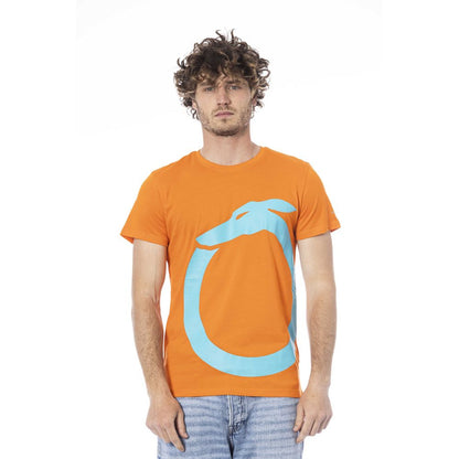 Orange Cotton Men T-Shirt