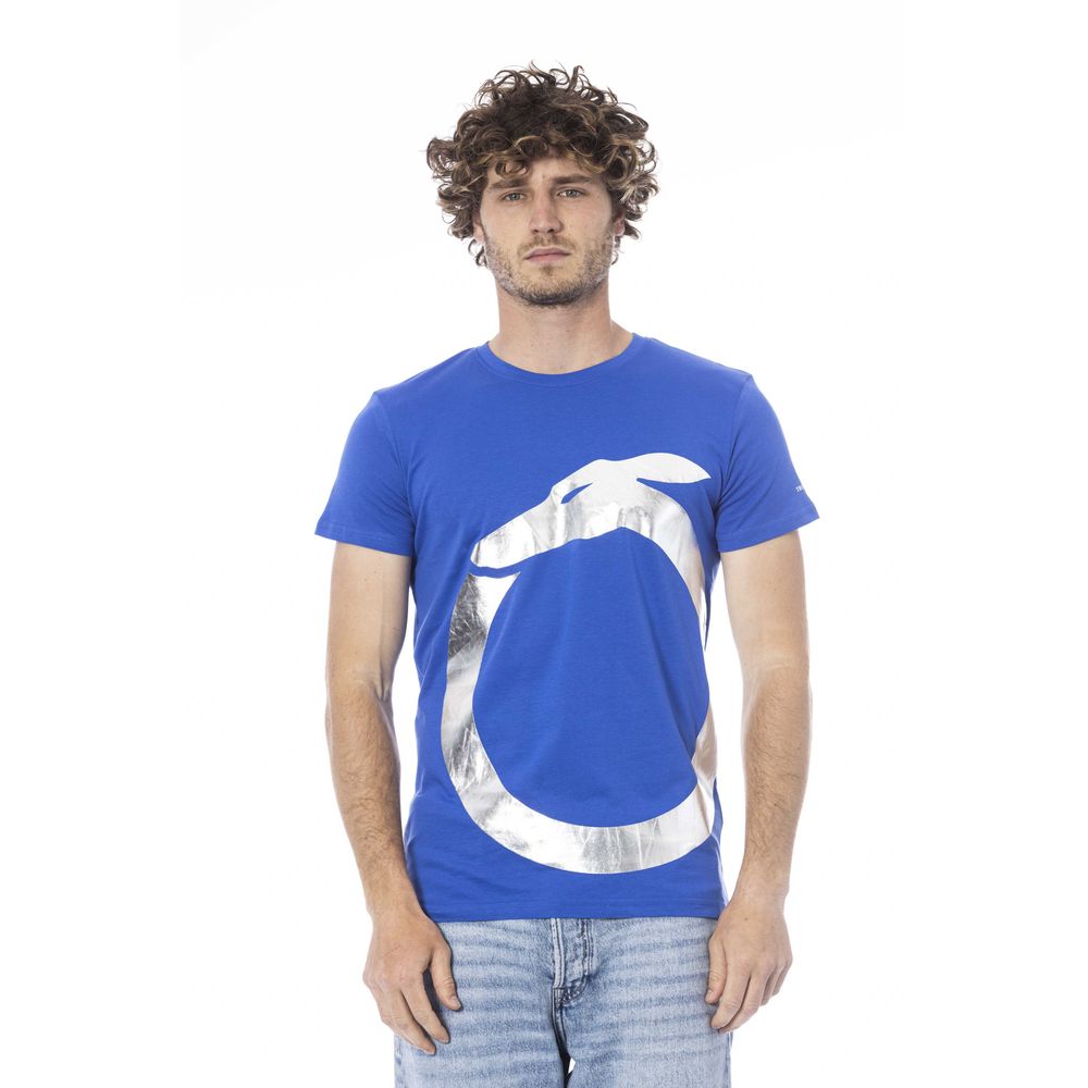 Blue Cotton Men T-Shirt