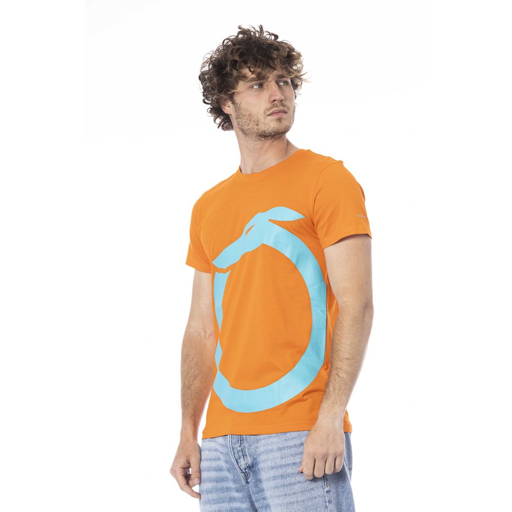 Orange Cotton Men T-Shirt