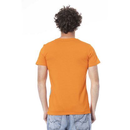 Orange Cotton Men T-Shirt