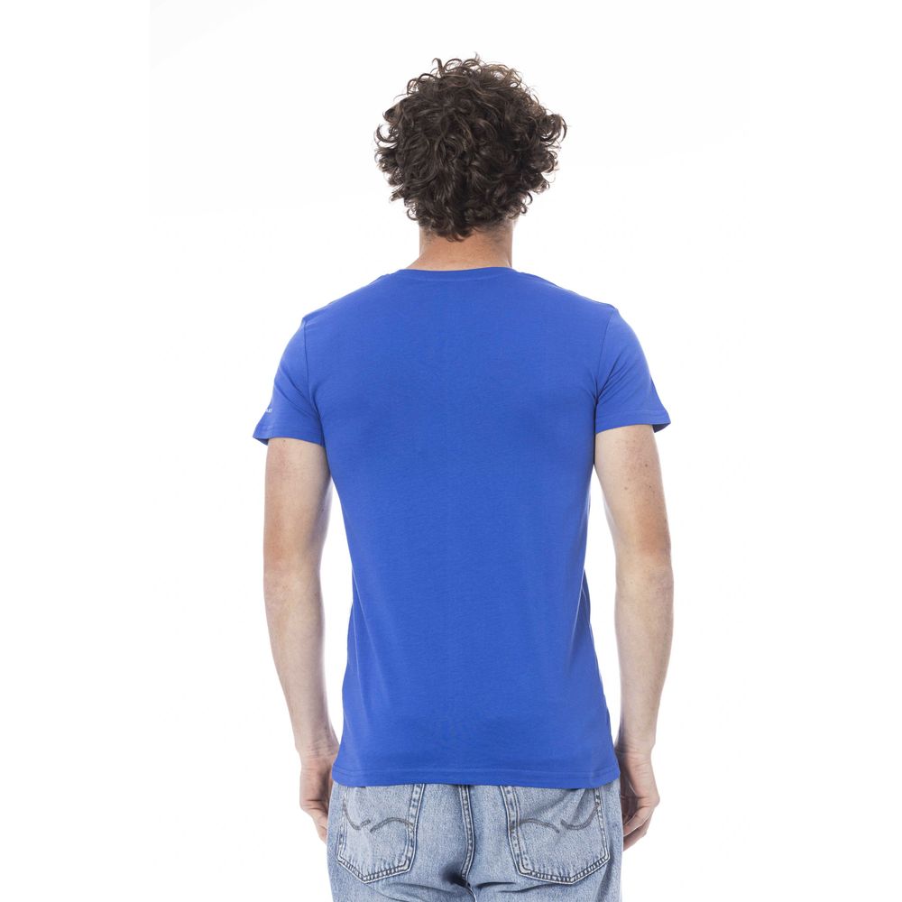 Blue Cotton Men T-Shirt