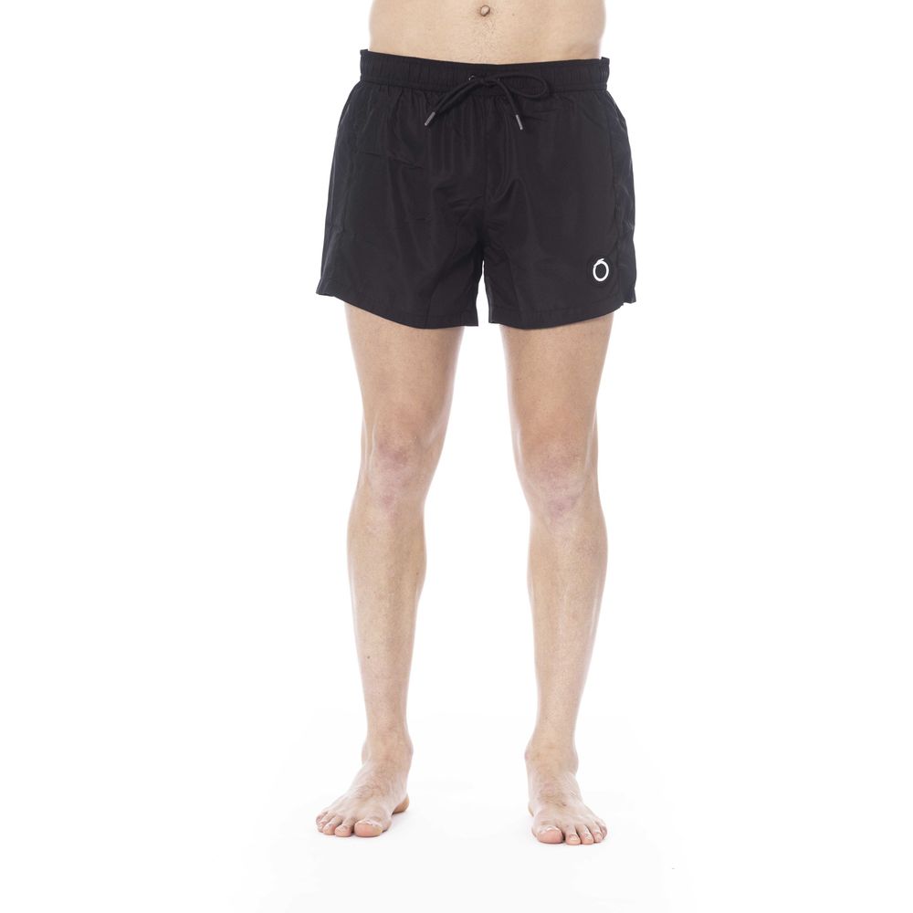 Black Polyester Men Swim Trunk