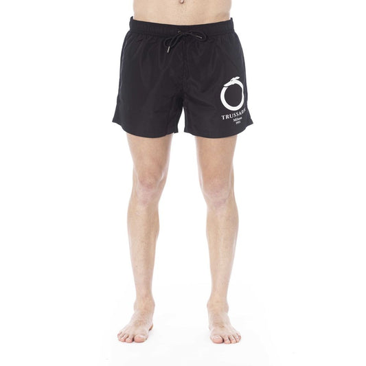 Black Polyester Men Swim Trunk