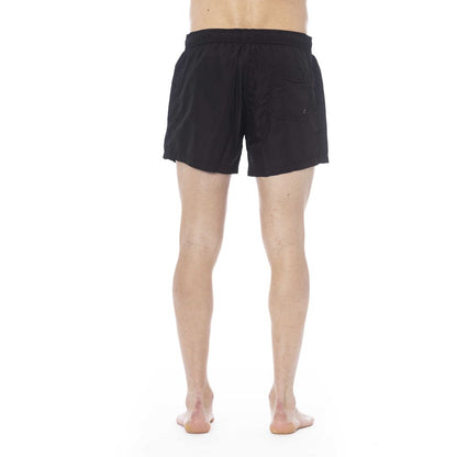 Black Polyester Men Swim Trunk