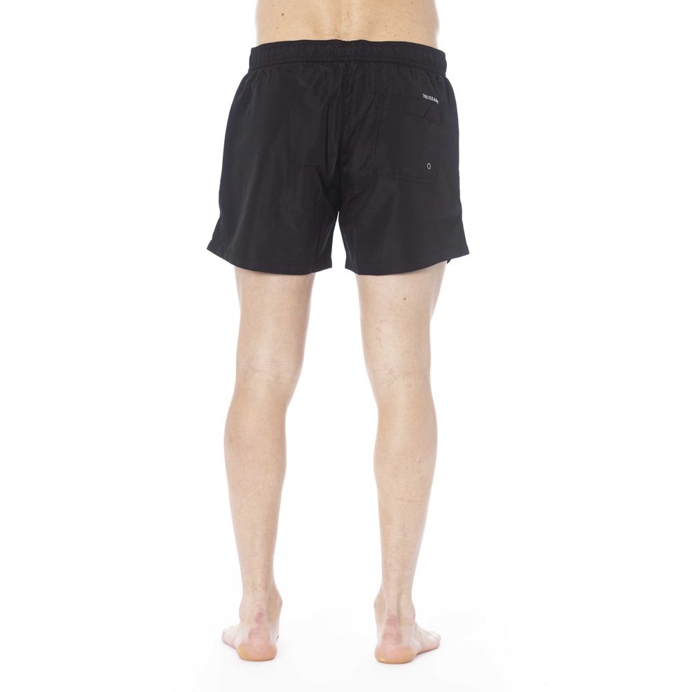 Black Polyester Men Swimwear