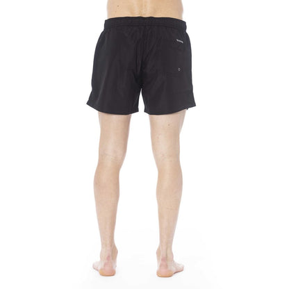 Black Polyester Men Swimwear