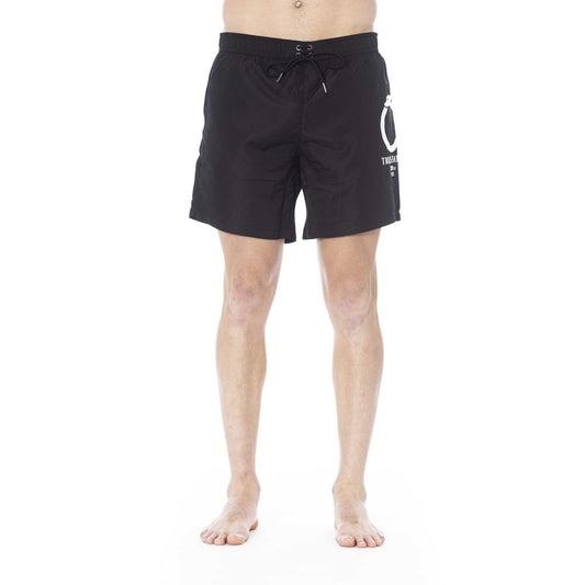 Black Polyester Men Swim Trunk