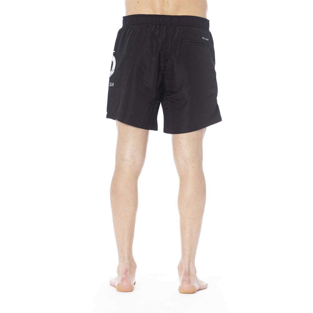 Black Polyester Men's Swim Trunk